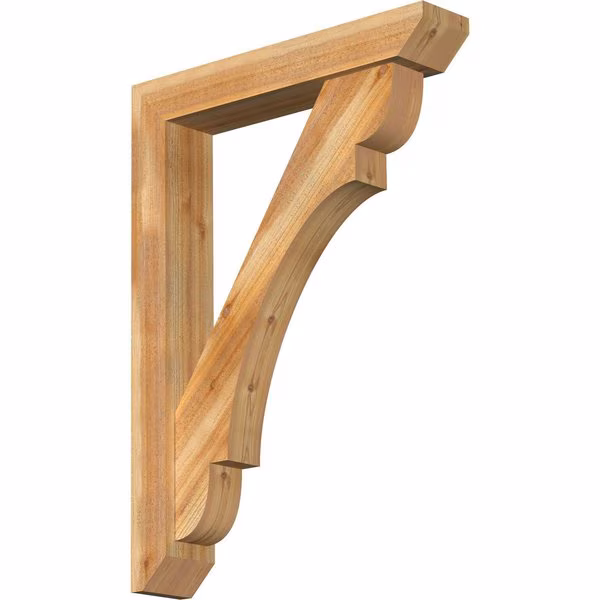 Olympic Slat Rough Sawn Bracket w/ Offset Brace, Western Red Cedar, 6